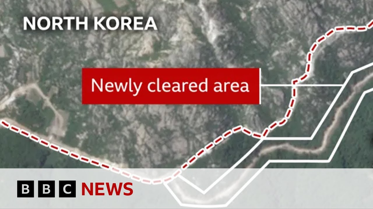 North Korea building border &lsquo;wall&rsquo;, satellite images reveal | BBC News
