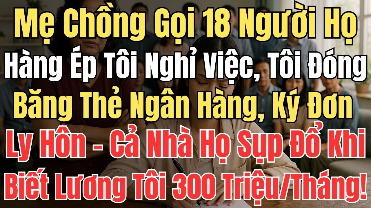 Mẹ Chồng Gọi 18 Người Họ Hàng Ép Tôi Nghỉ Việc, Tôi Đóng Băng Thẻ Ngân Hàng, Ký Đơn Ly Hôn, Cả Nhà