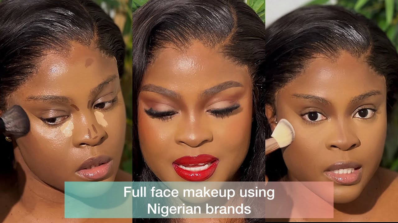 FULL FACE GLAM USING NIGERIAN MAKEUP BRANDS | Sonia okri