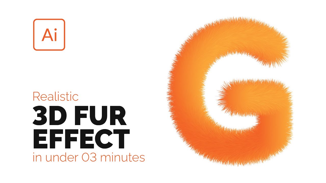 Create Realistic 3D Fur Effect in just 3 minute! | Adobe Illustrator Tutorial | Fiery Designs