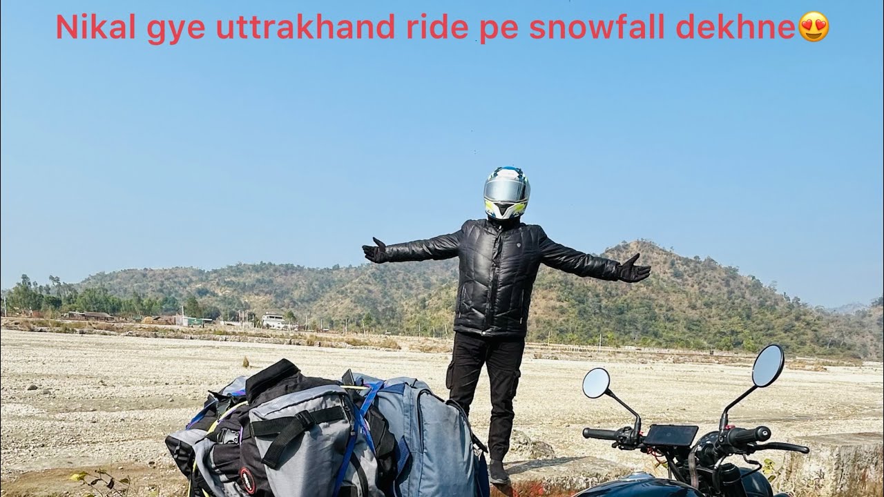 Snow me bike ride ki pehli baar ❤️#uttrakhand #travel #vlog #hunter350 #royalenfield #mountains 