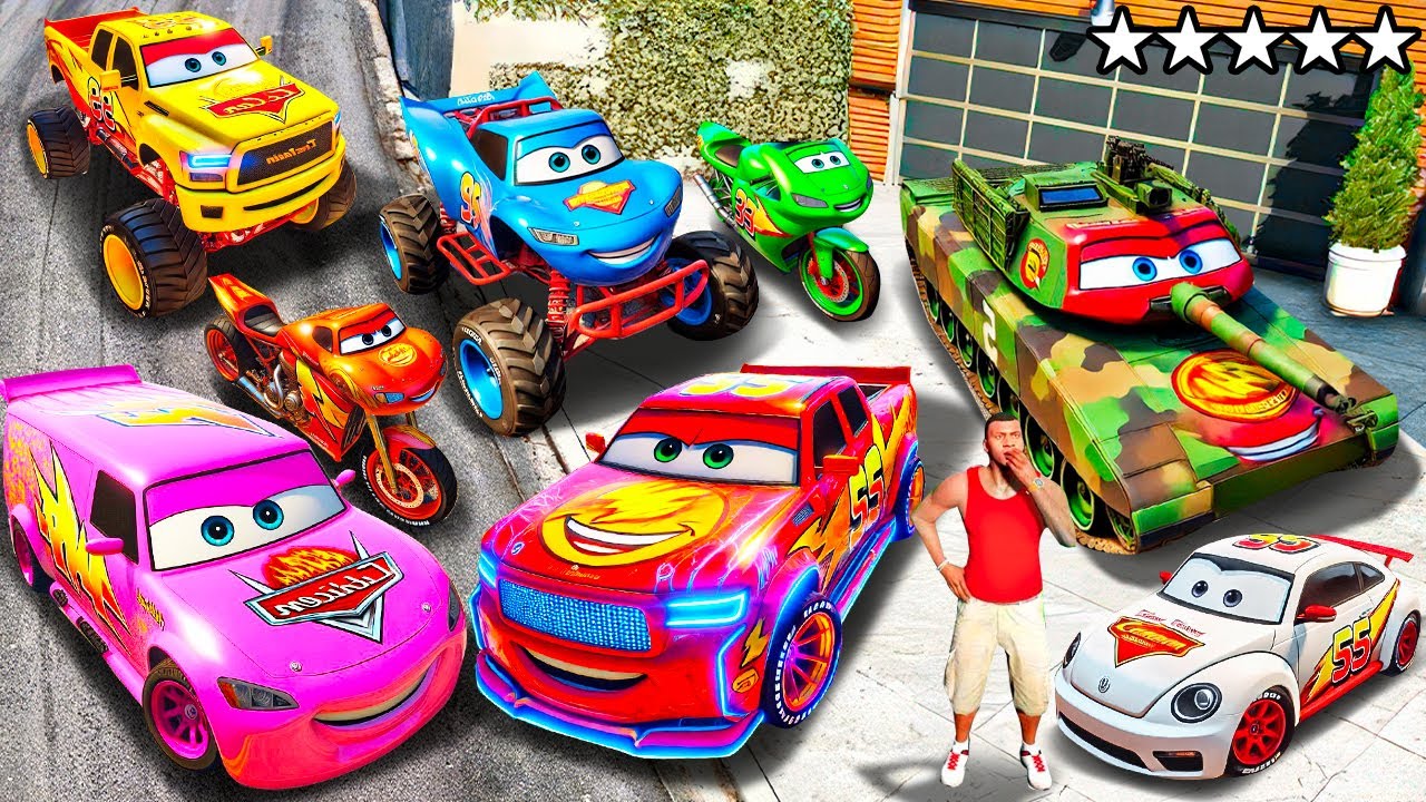 ROBANDO COCHES de LIGHTNING McQueen en GTA 5!