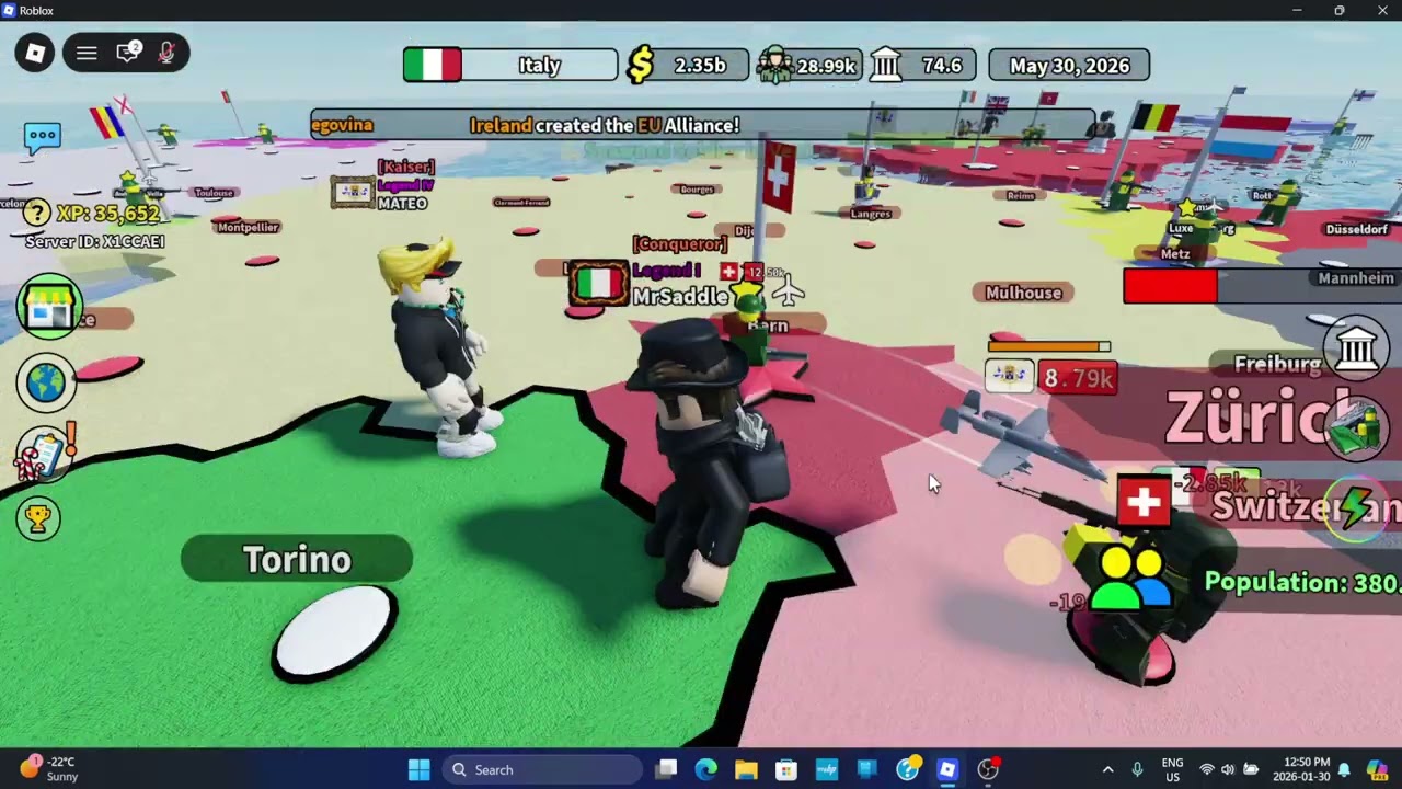 Germany & France TEAMED UP on me!! - Control Europe (Roblox)