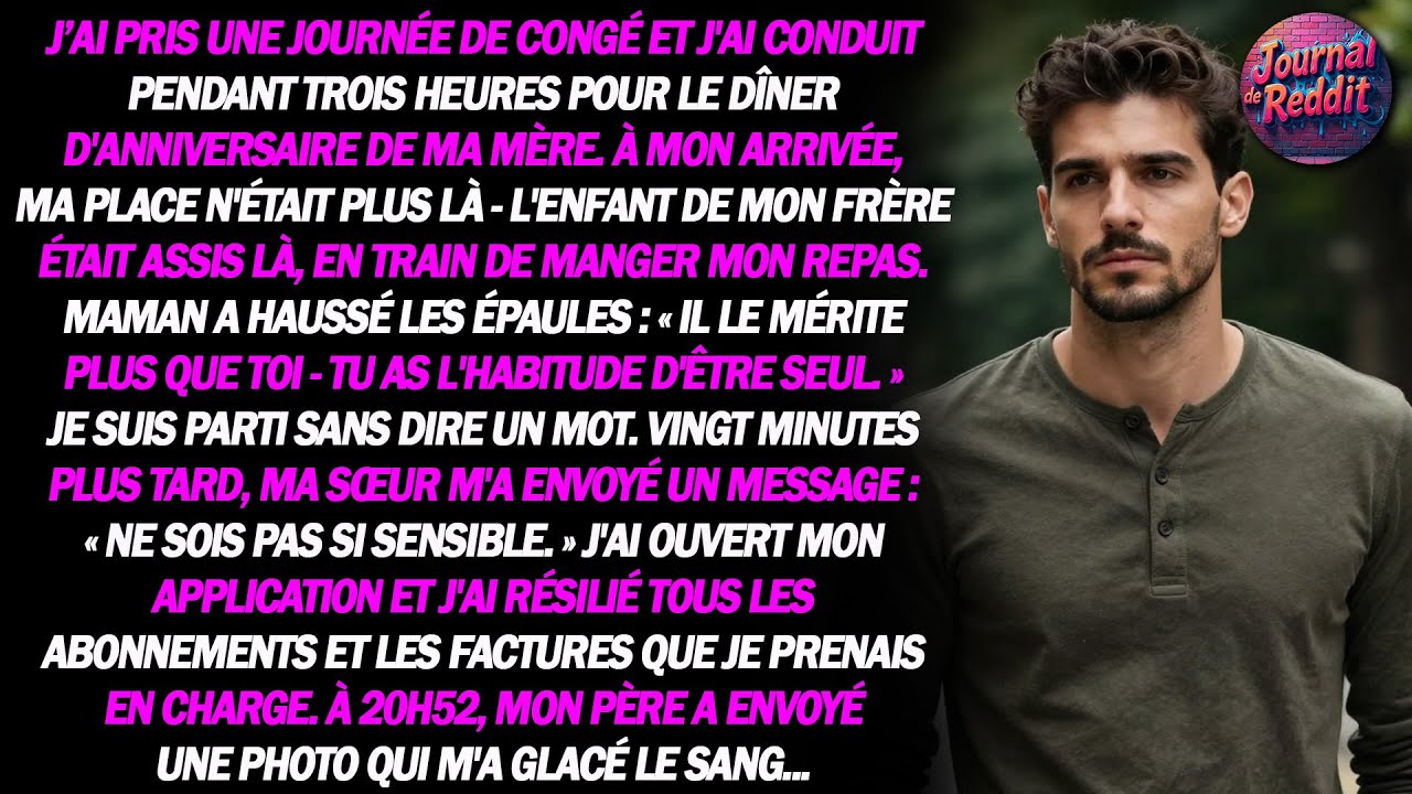 J'ai pris un jour de congé et j'ai conduit trois heures pour le dîner d'anniversaire de ma mère...