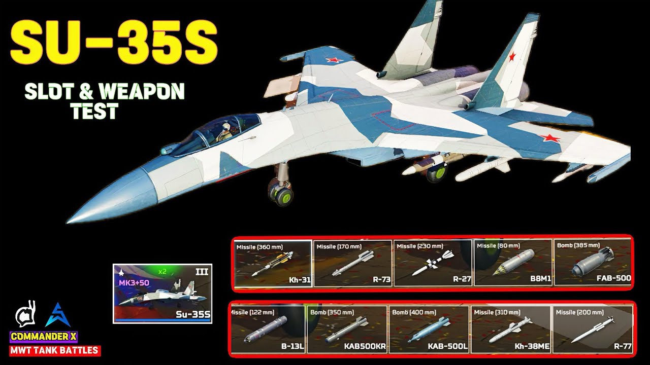 MWT Tank Battles SU 35s Weapon Slot & Weapons Test
