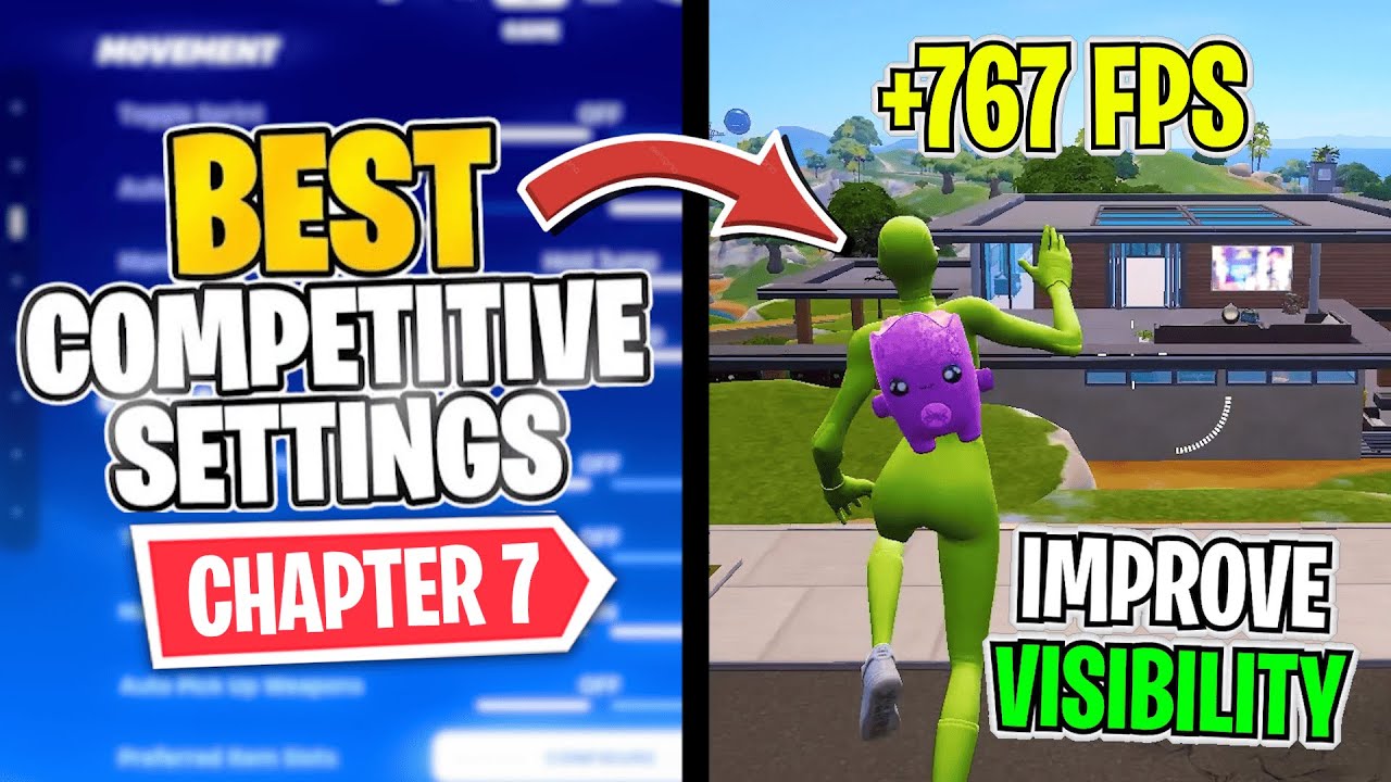 ЛУЧШИЕ соревновательные настройки в Fortnite: Глава 7! ✅ (Получите высокий прирост FPS и лучшую в...