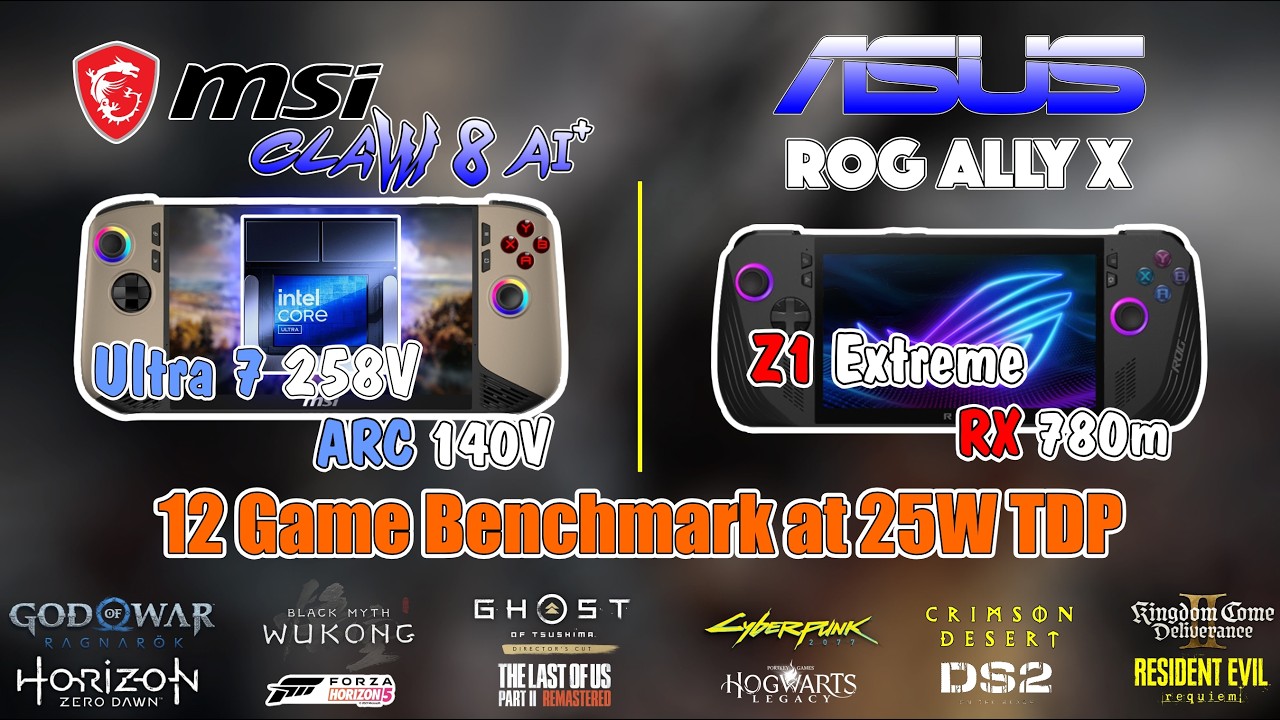 MSI Claw 8 AI+ vs ASUS ROG Ally X: Handheld Wars 2026 (1080p Benchmarks)