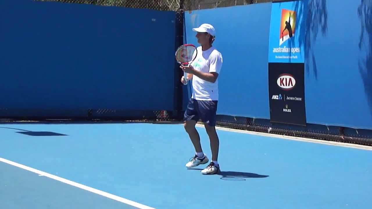 David Nalbandian Practice - Australian Open 2012