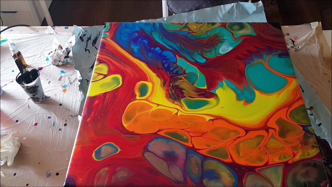 acrylic pouring,Riesenzellen,huge cells,60x60cm(122)