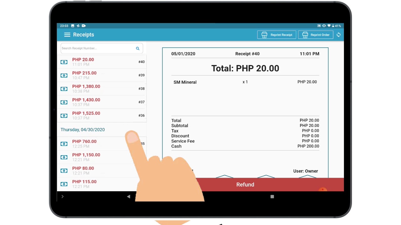 KaHero POS on How to Reprint a Receipt