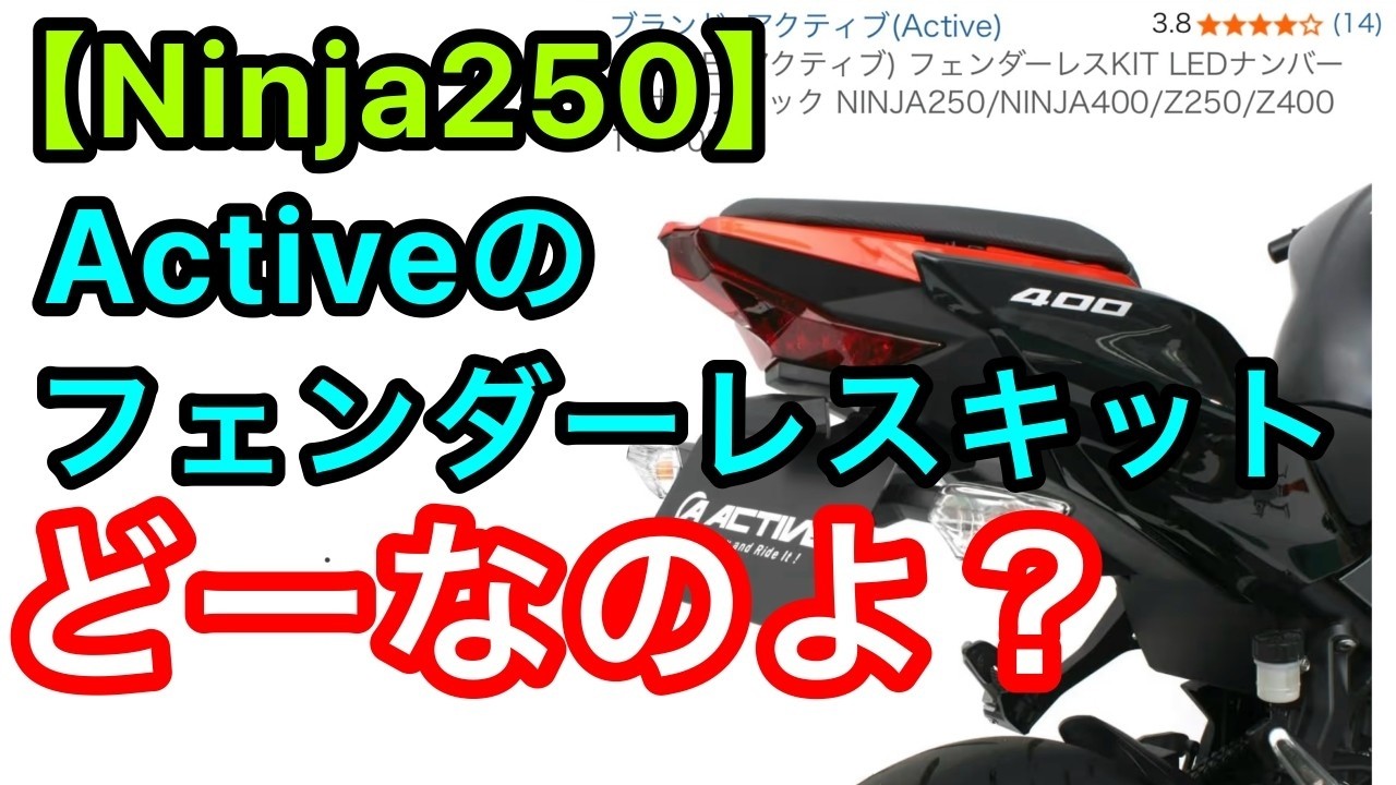 【Ninja250】バイクの積載と見た目問題　アクティブのフェンダーレスキットへ交換