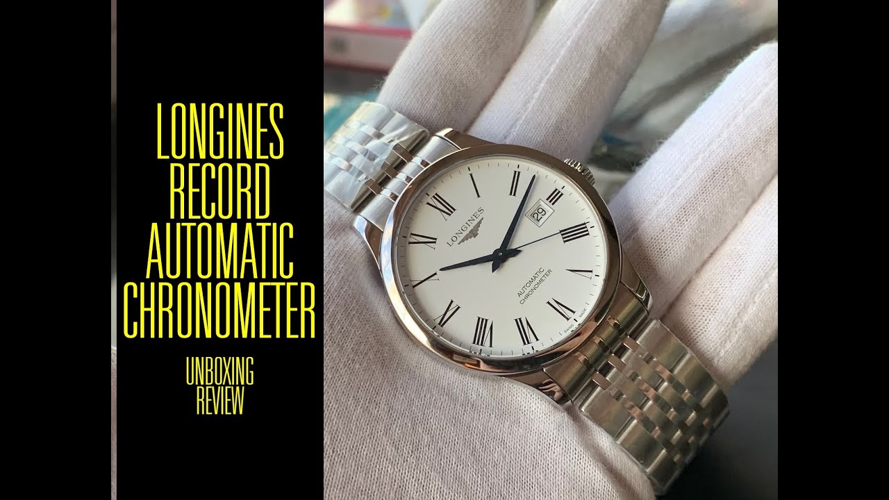 Longines Record Automatic Chronometer L2.821.4.11.6 Watch | Unboxing Review | Valjoux Relogios