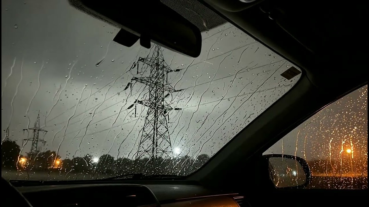 Heavy Rain Pounding on a Car Roof at Night – Calm Your Mind and Sleep Deep