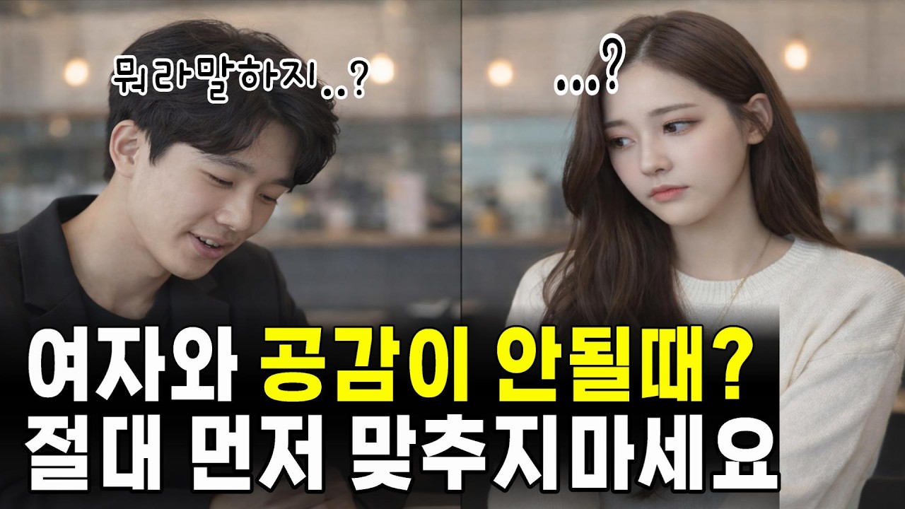 여자와 공감이 안 될 때 남자가 가장 많이 하는 실수 (대화의 주도권만 있으면 반대로 여자가 당신에게 맞춰줍니다.)