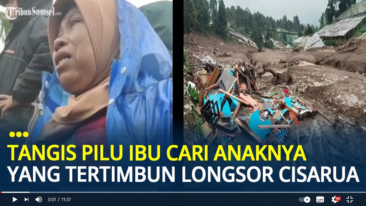 Tangis Pilu Seorang Ibu Berteriak Mencari Anaknya yang Menjadi Korban Longsor Besar di Cisarua