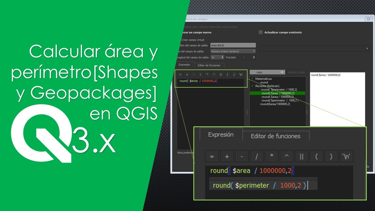 Calcular área y perímetro [Shape y Geopackage] en QGIS 3x
