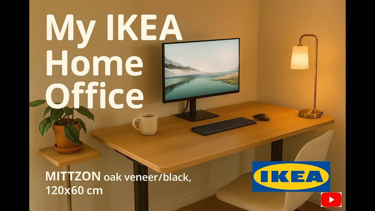 “My IKEA Home Office” MITTZON oak veneer/black,120x60 cm