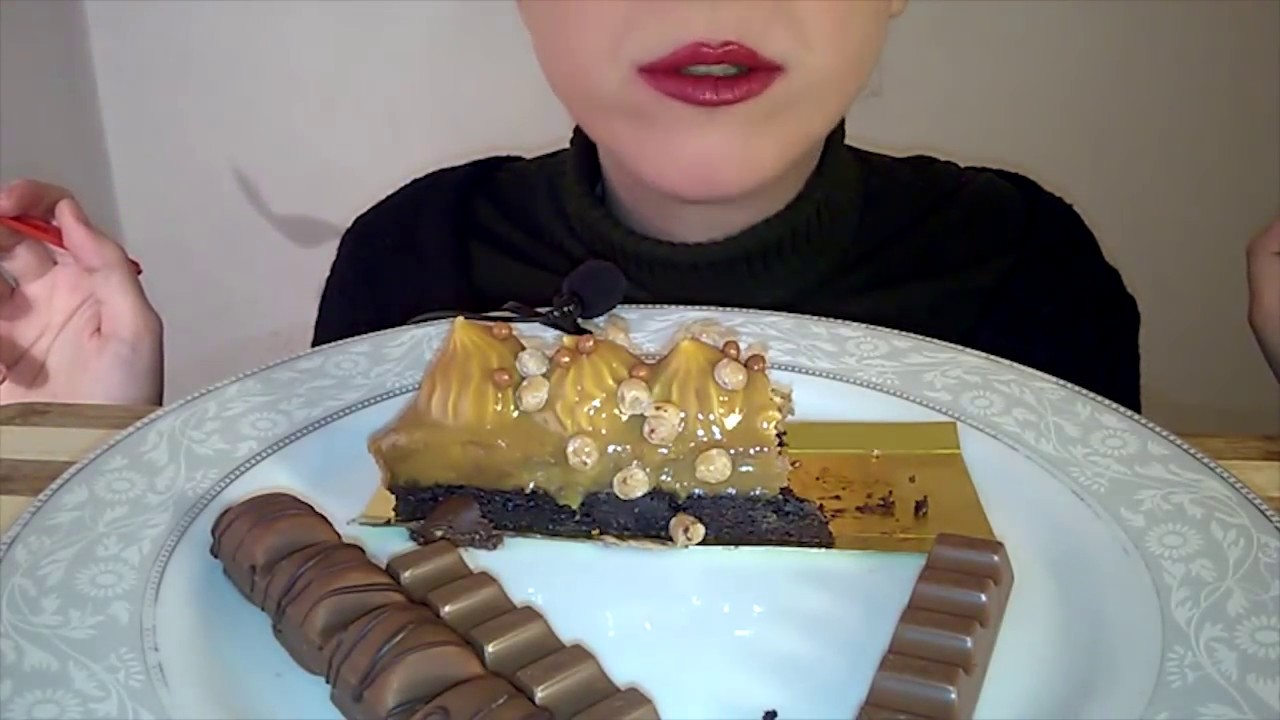 ASMR Dessert: Chocolate - Caramel Cake, Chocolate Bars & Wafers (WHISPERING)