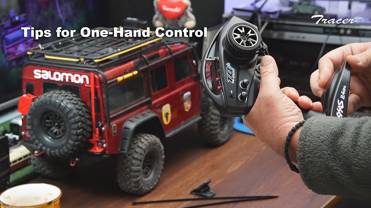 Tips One-Hand Control for TQI  Adaptor Transmitter Steering Wheel Crawler Traxxas with TIRE RAPS
