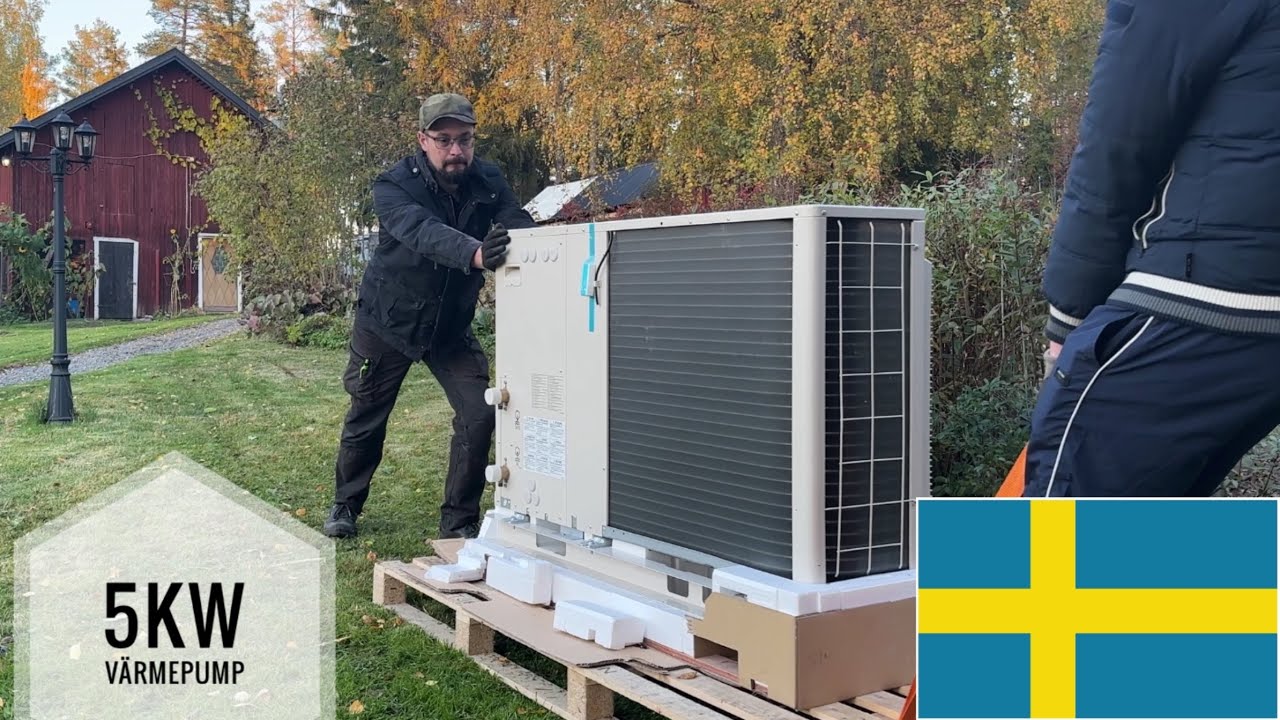 Installerar en Panasonic 5 kW luft-vatten värmepump.