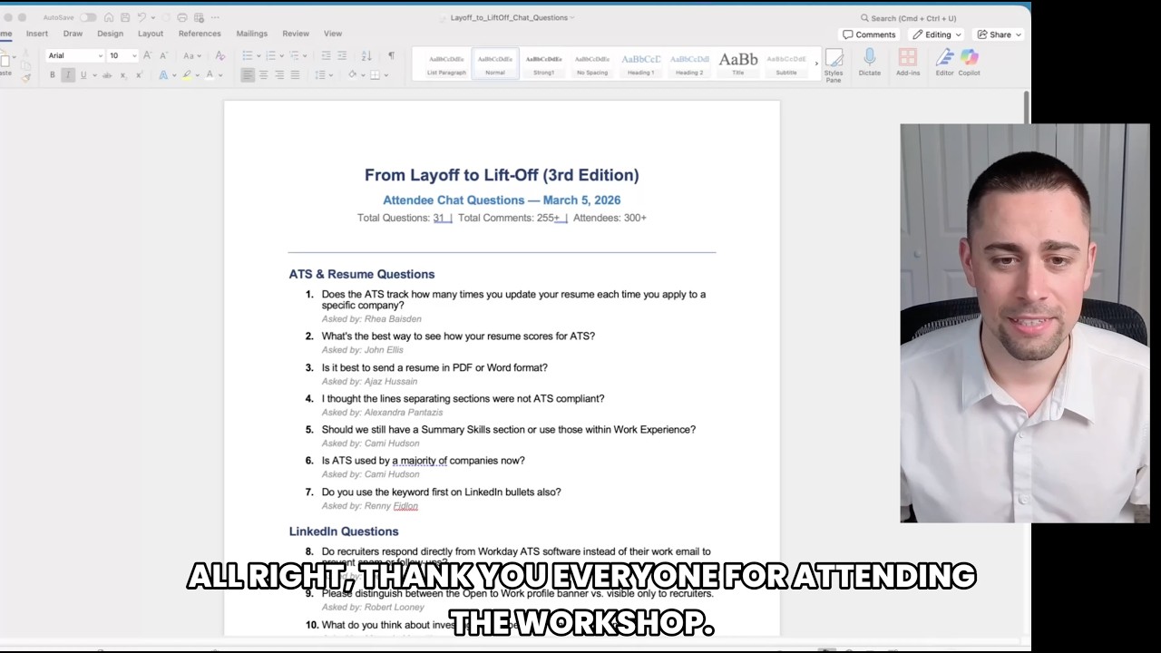 HOW TO HACK YOUR JOB SEARCH WORKSHOP  - FOLLOW UP Q&As