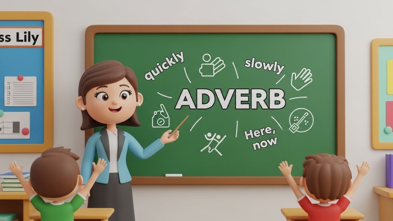 Adverb for Kids | English Grammar Lesson | Adverbs Explained with Fun Cartoon Examples
