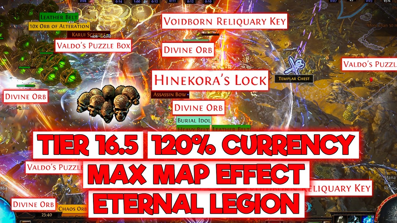MAX MAP EFFECT 120%++ CURRENCY WISPED ETERNAL LEGION FARMING - POE 3.27 PHRECIA 2