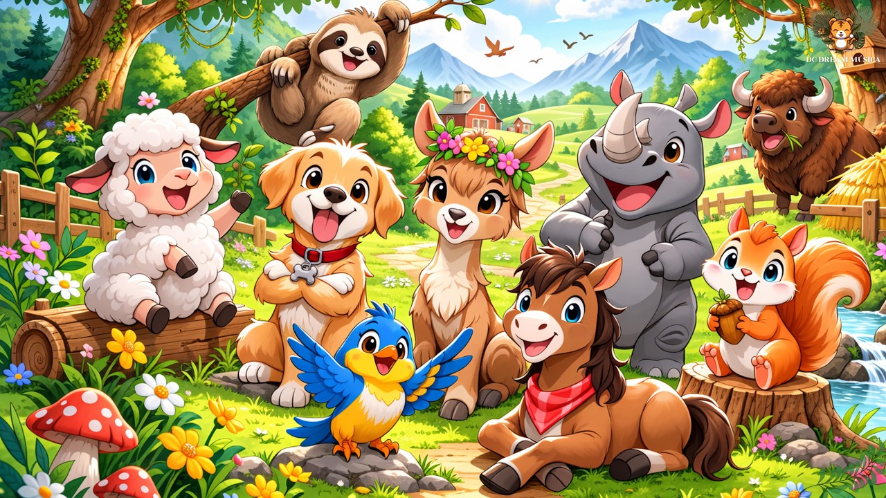 Real Animal Sounds from Nature: Sheep, Dog, Sloth, Hera, Rhino, Squirrel, Bird, Bison, Horse