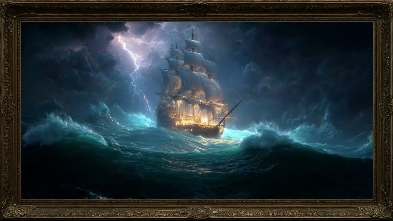 Ship in Storm &ndash; TV LIVE WALLPAPER / SCREENSAVER | HD Ocean Storm