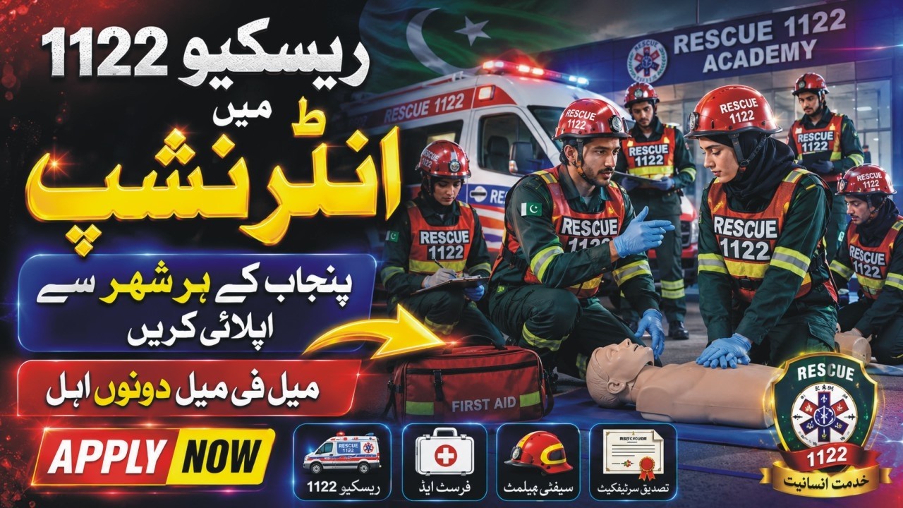 Rescue 1122 Internship Program 2026 | 1122 Rescue Internship | Rescue 1122 Jobs How To Apply | CTS