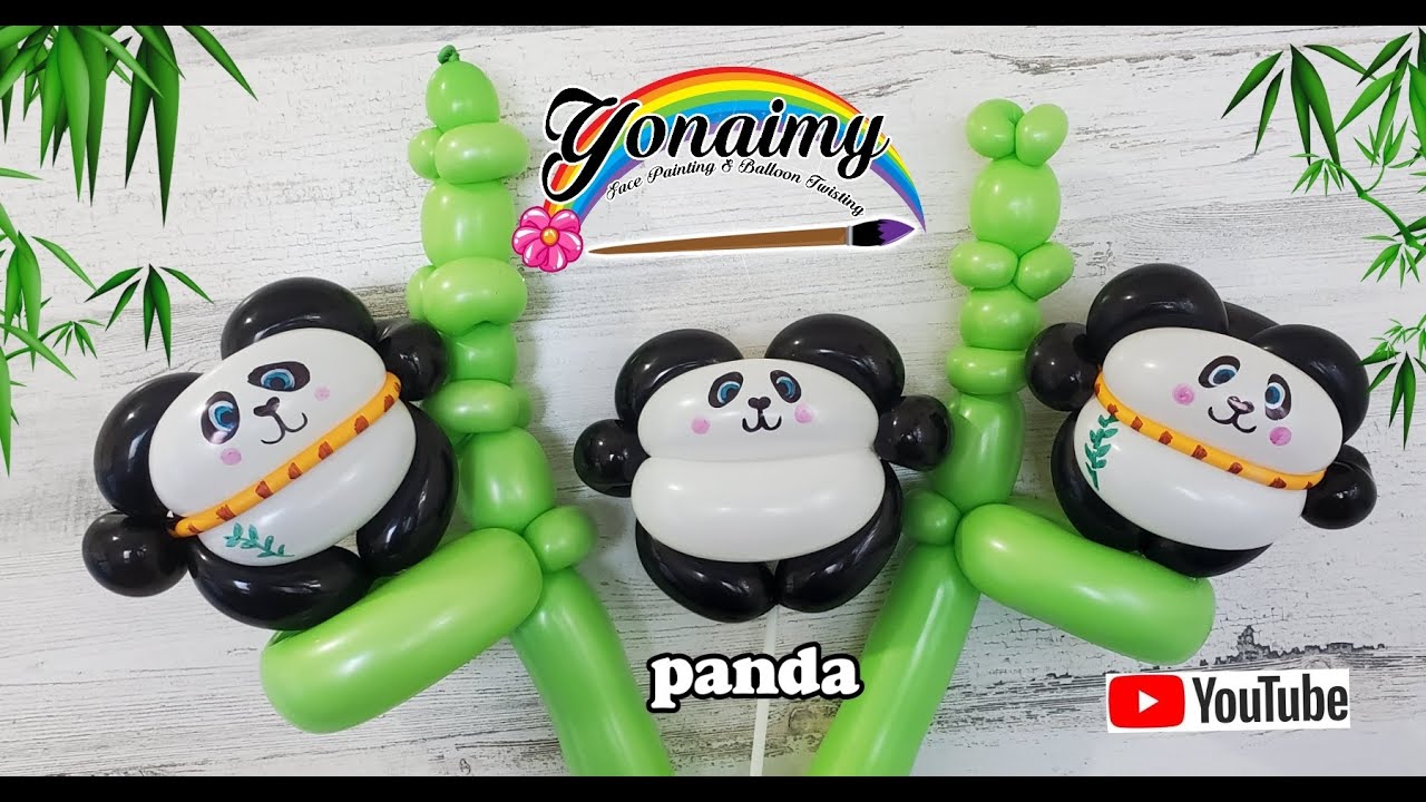 PANDA O KUNFUPANDA  ESTILO CHIBI CON GLOBOS 260.- PANDA BALLOON ANIMALS.