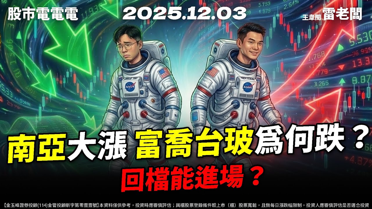 【南亞大漲 富喬、台玻為何跌？回檔能進場？】20251203 雷老闆《從0抱豹》EP409