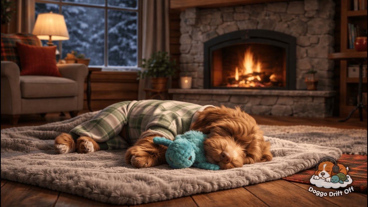 Cozy Fireplace Piano for Dogs 🐾 Calm & Comforting Music | 2.5 Hours
