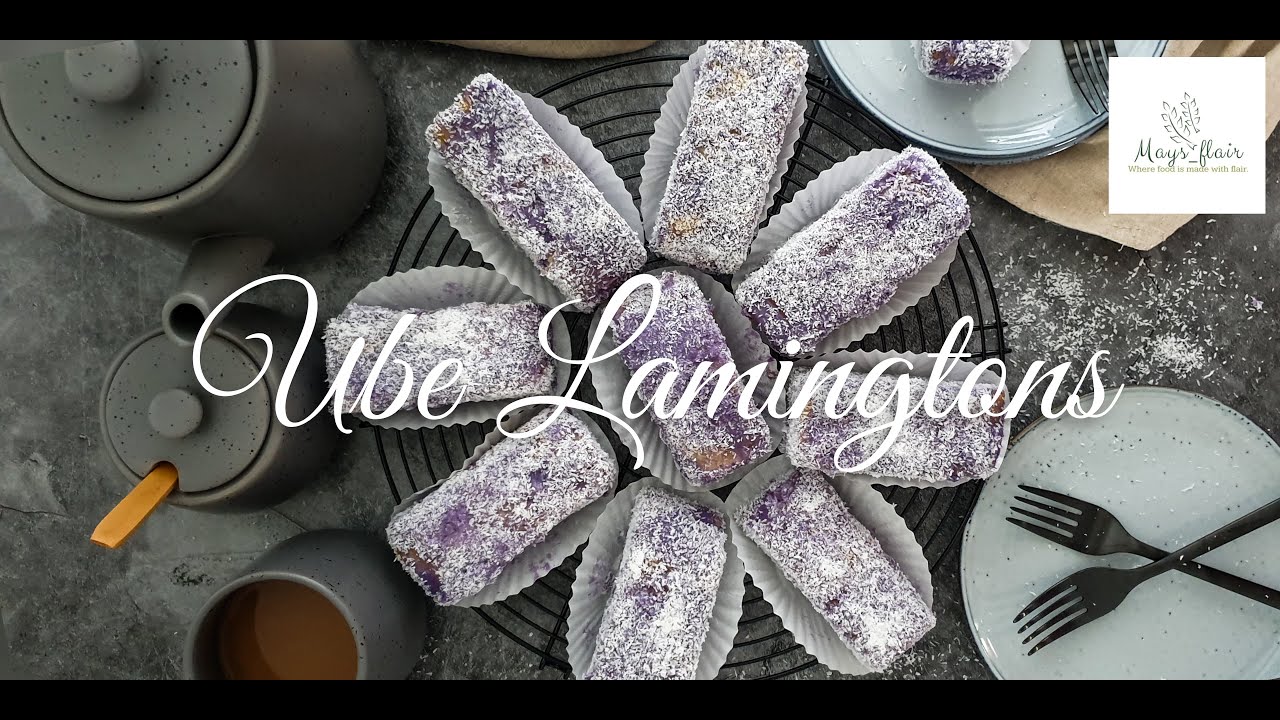 How to make Ube Lamingtons / Ube Bar #Ube #Filipino #Ubebar #Lamingtons #Australia #Cake #Ubecake
