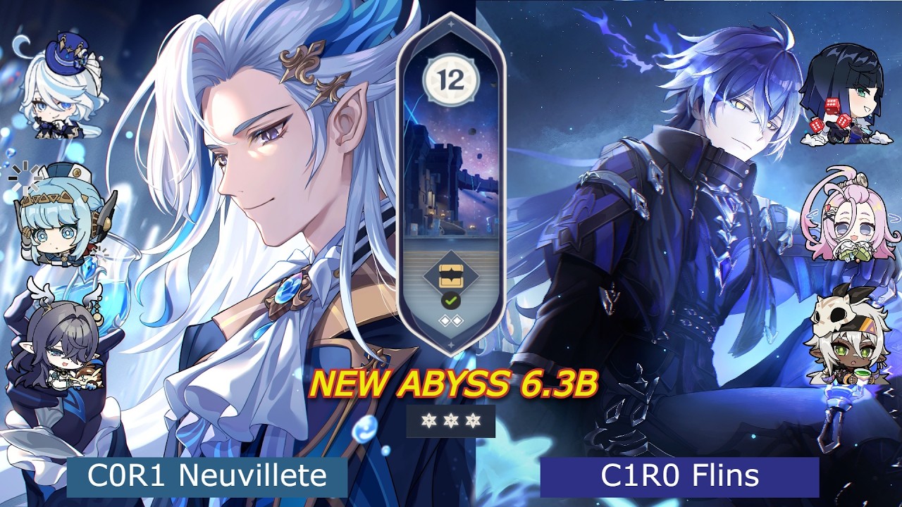 NEW Spiral Abyss 6.3 Part 2 | Neuvillete C0R1 | Flins C1R0 | Max Stars