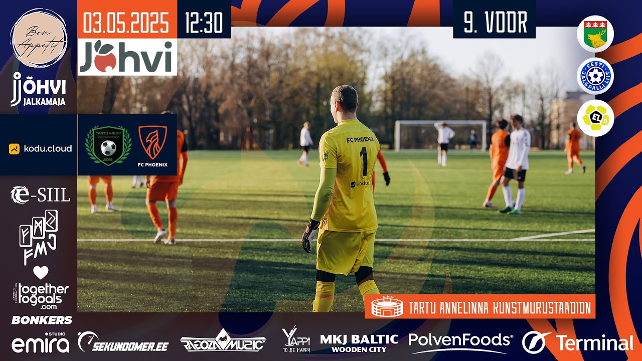 Esiliiga B: FA Tartu Kalev vs Jõhvi FC Phoenix