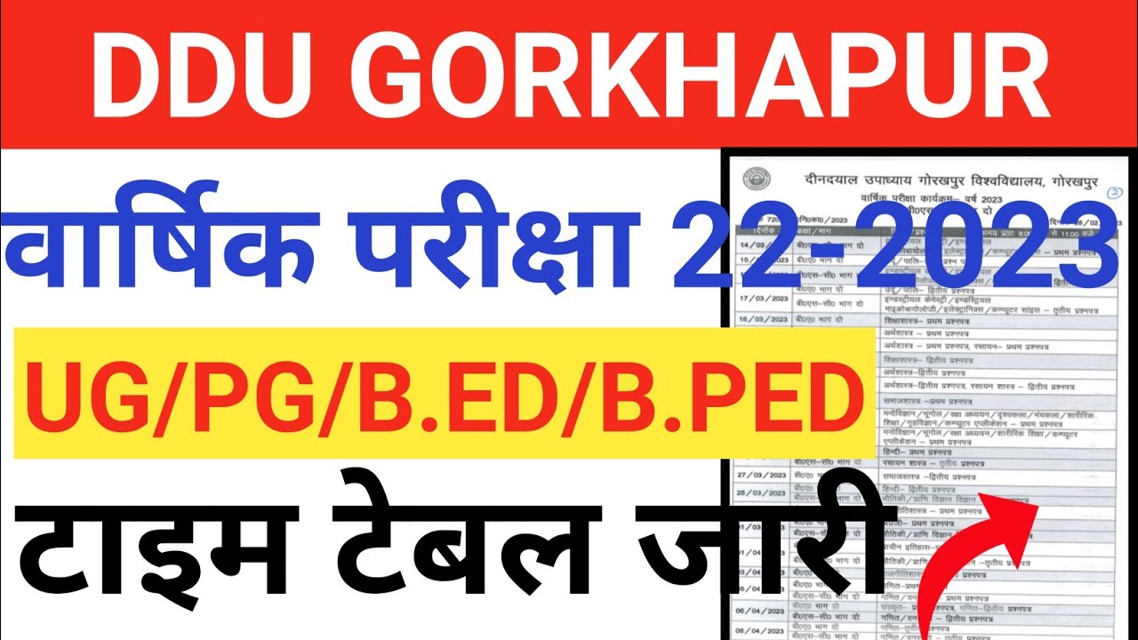 DDU University Yearly Exam Time Table 2022-22//DDU University Exam Date Sheet//DDU University News
