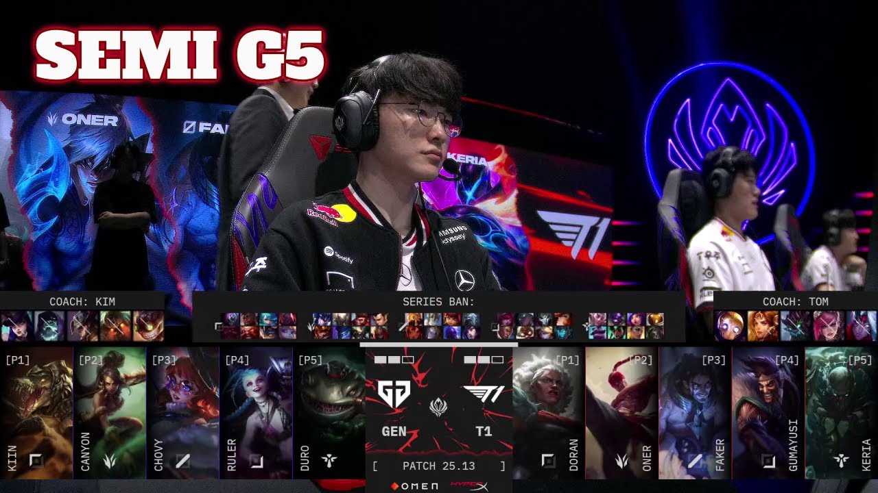 T1 vs GEN - Game 5 | Upper Final LoL MSI 2025 Main Stage | T1 vs Gen.G G5 full