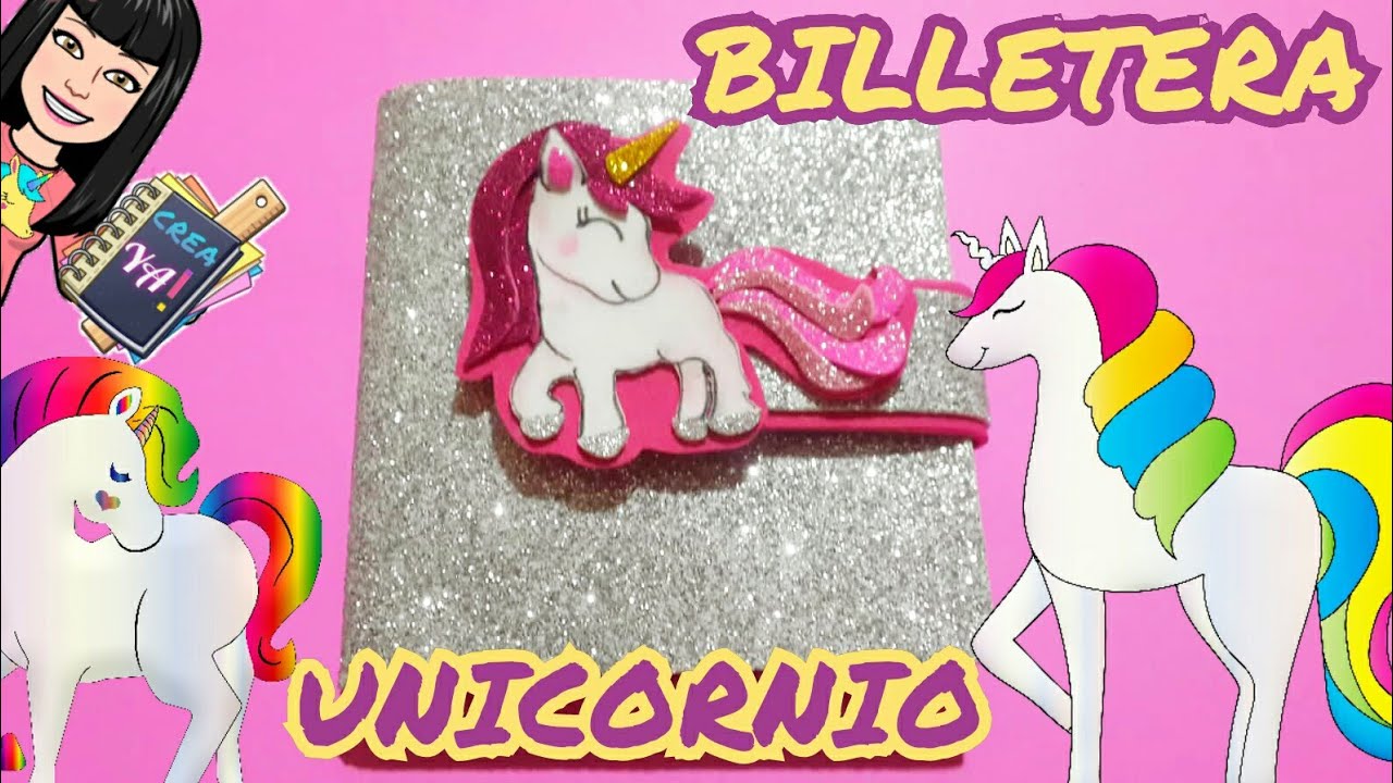 Billetera unicornio 💖 Como hacer una billetera con foami o goma eva 💙 Tutorial billetera 💕