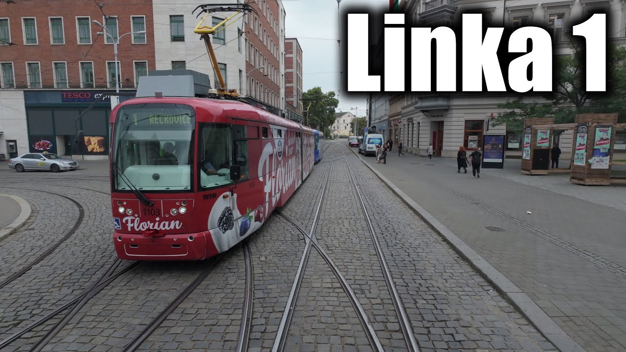 Linka 1 Brno -- Řečkovice - Bystrc, Ečerova [2x Pragoimex EVO 2] [Tram Track View]