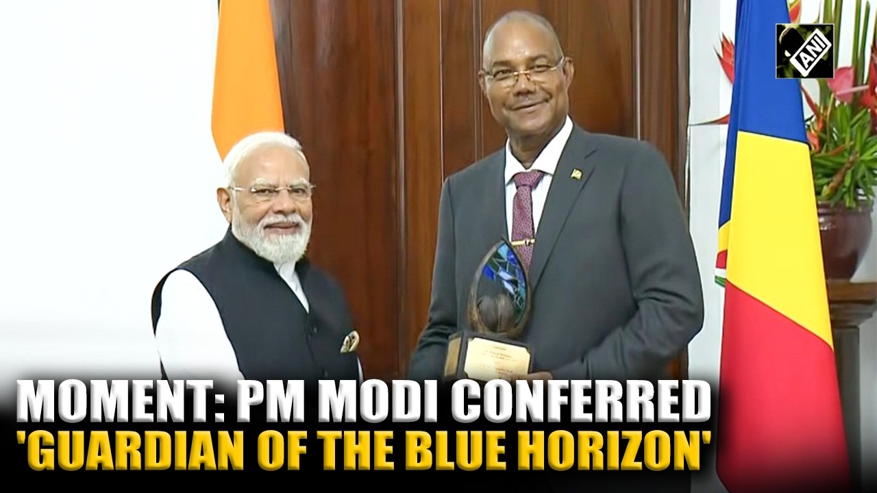 MOMENT: PM Modi conferred Seychelles' prestigious, 'Guardian of the Blue Horizon'