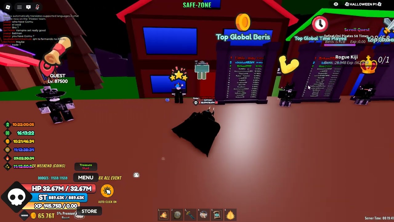 One fruit  Vampire stats & Title from Treasure hunter pass