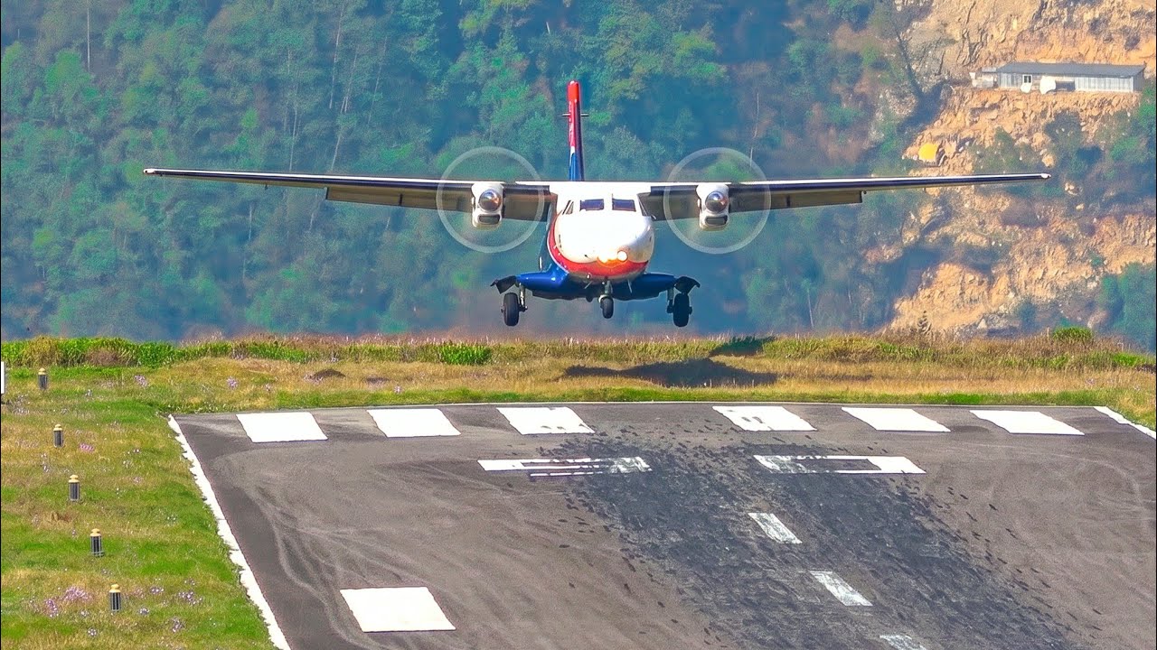 (4K) Incredible Plane Spotting at Lukla Airport, Nepal - The RISKIEST Airport in the World?