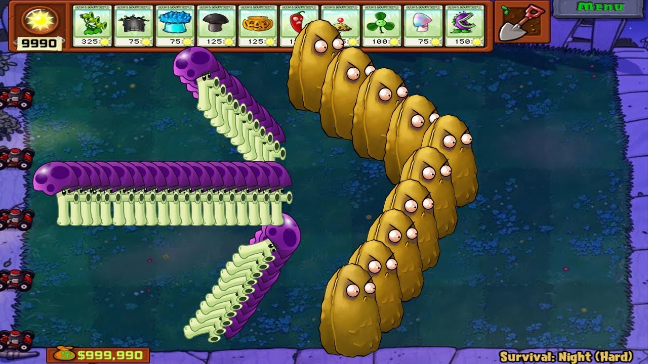 Plants vs Zombies Mod Scaredy Shroom vs All Zombie
