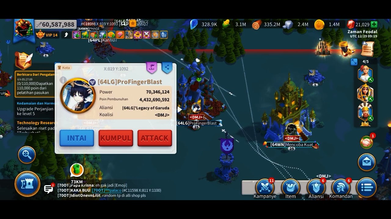 Rise Of Kingdoms KD 2170 vs 1664, 3x rally city??😲😲😲