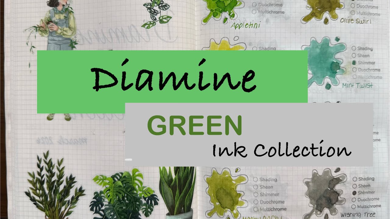Моя коллекция зеленых чернил Diamine
