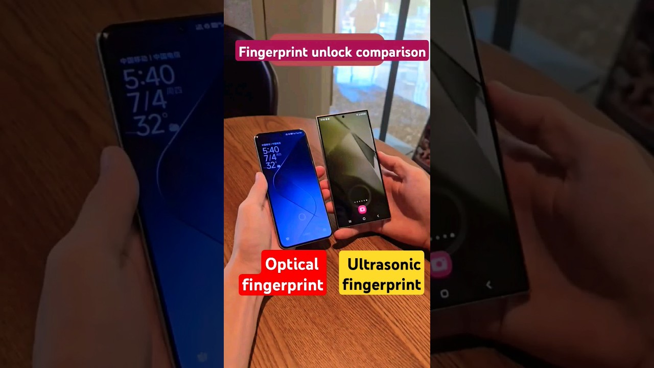 Optical fingerprint VS ultrasonic fingerprint display Test #shorts