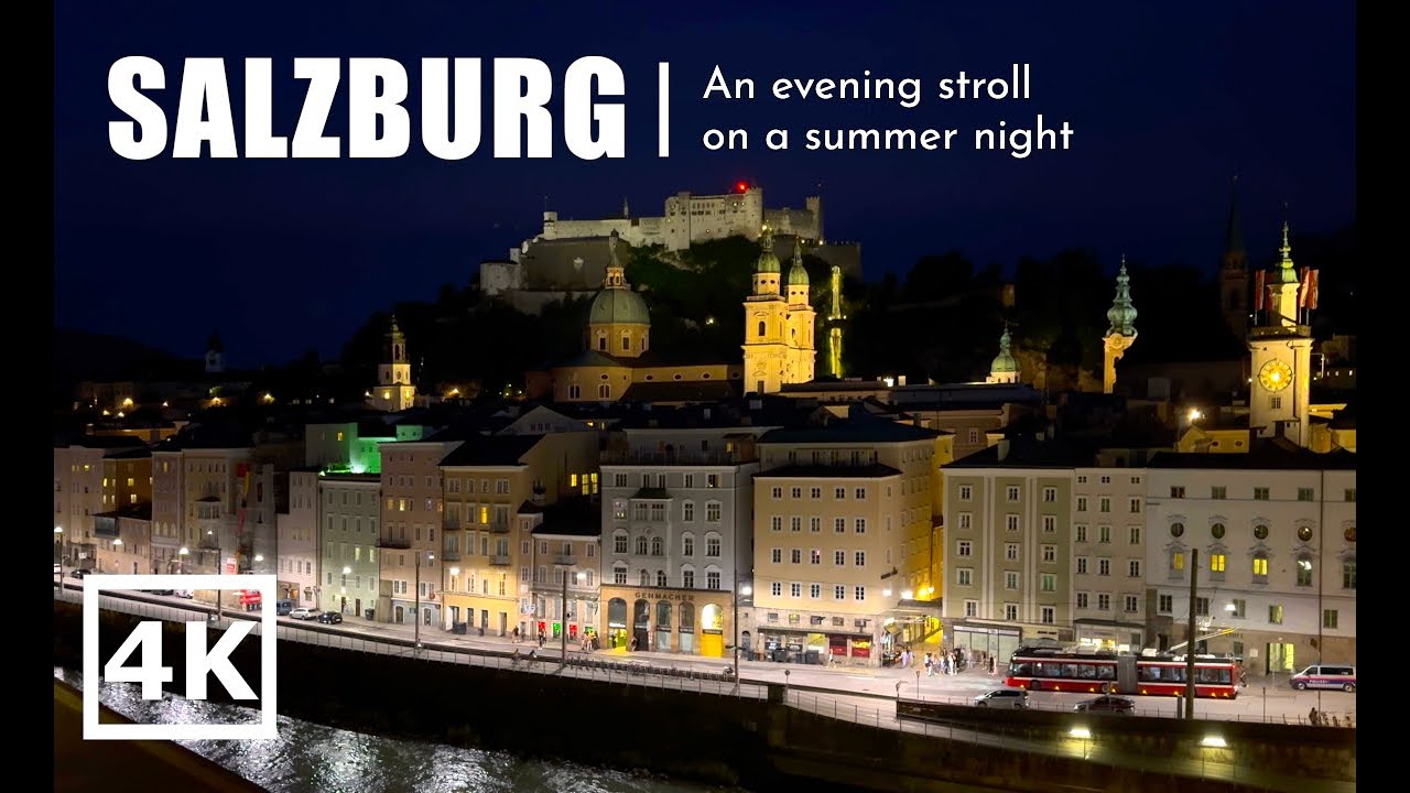 Salzburg, Austria 🇦🇹 Summer night stroll in the historic city center of Salzburg