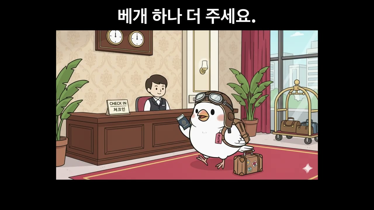 10分鐘基礎旅遊韓文聽力｜飯店入住・Check-in 對話｜Korean travel listening - hotel checkin