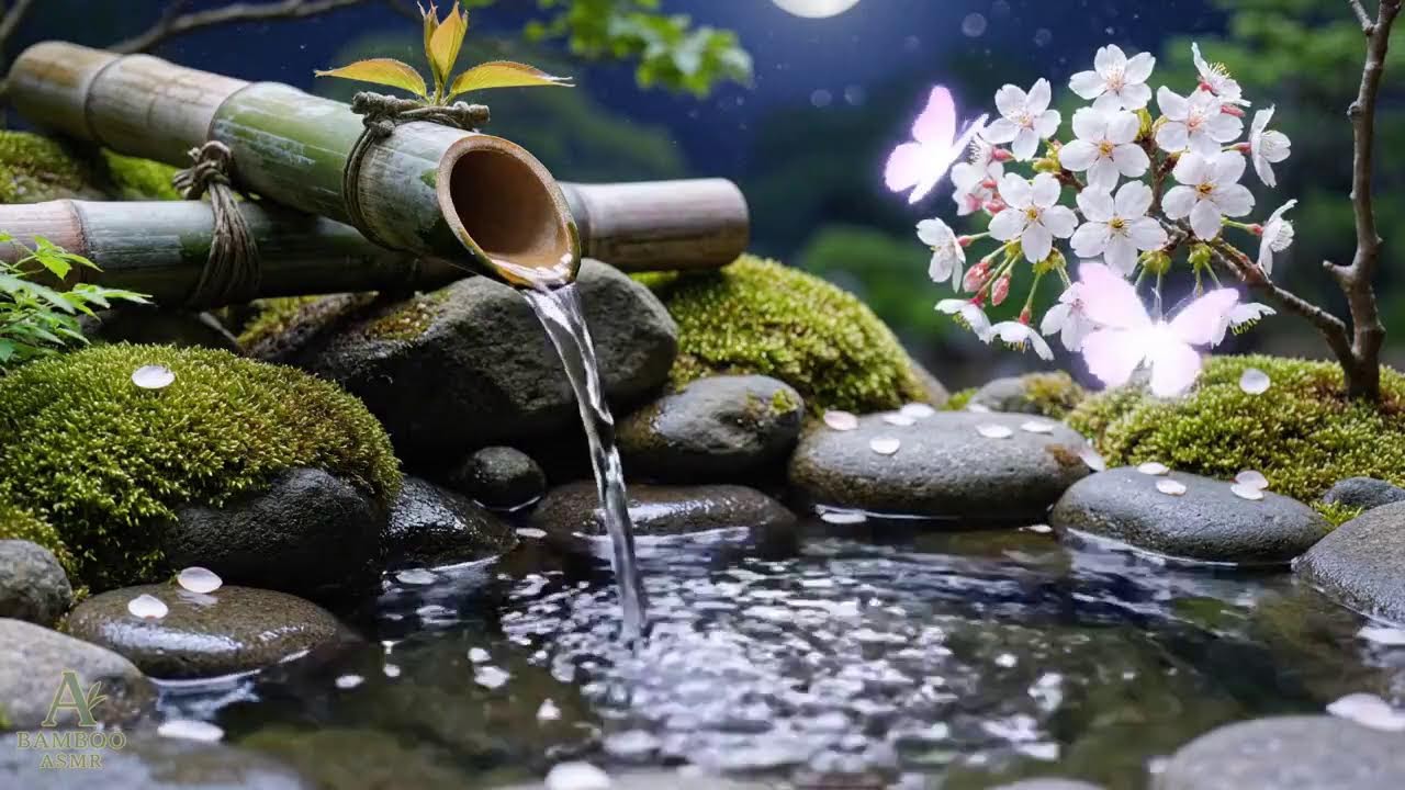 Calming Music & Bamboo Water Sounds 🌿 for Insomnia Relief & Stress Reduction